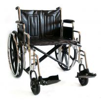Кресло-коляска с широким сиденьем Мега-Оптим 711AE литые колеса