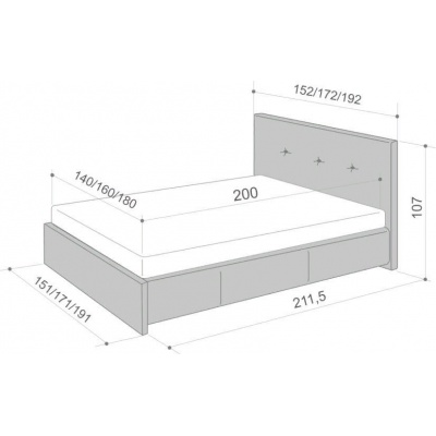Кровать длиной 180 см двуспальная